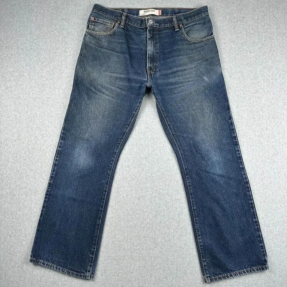 Vintage Levi 517 Jeans Boot Cut Mens 36x30 Y2K Blue Faded Western Rodeo 90s 2000
